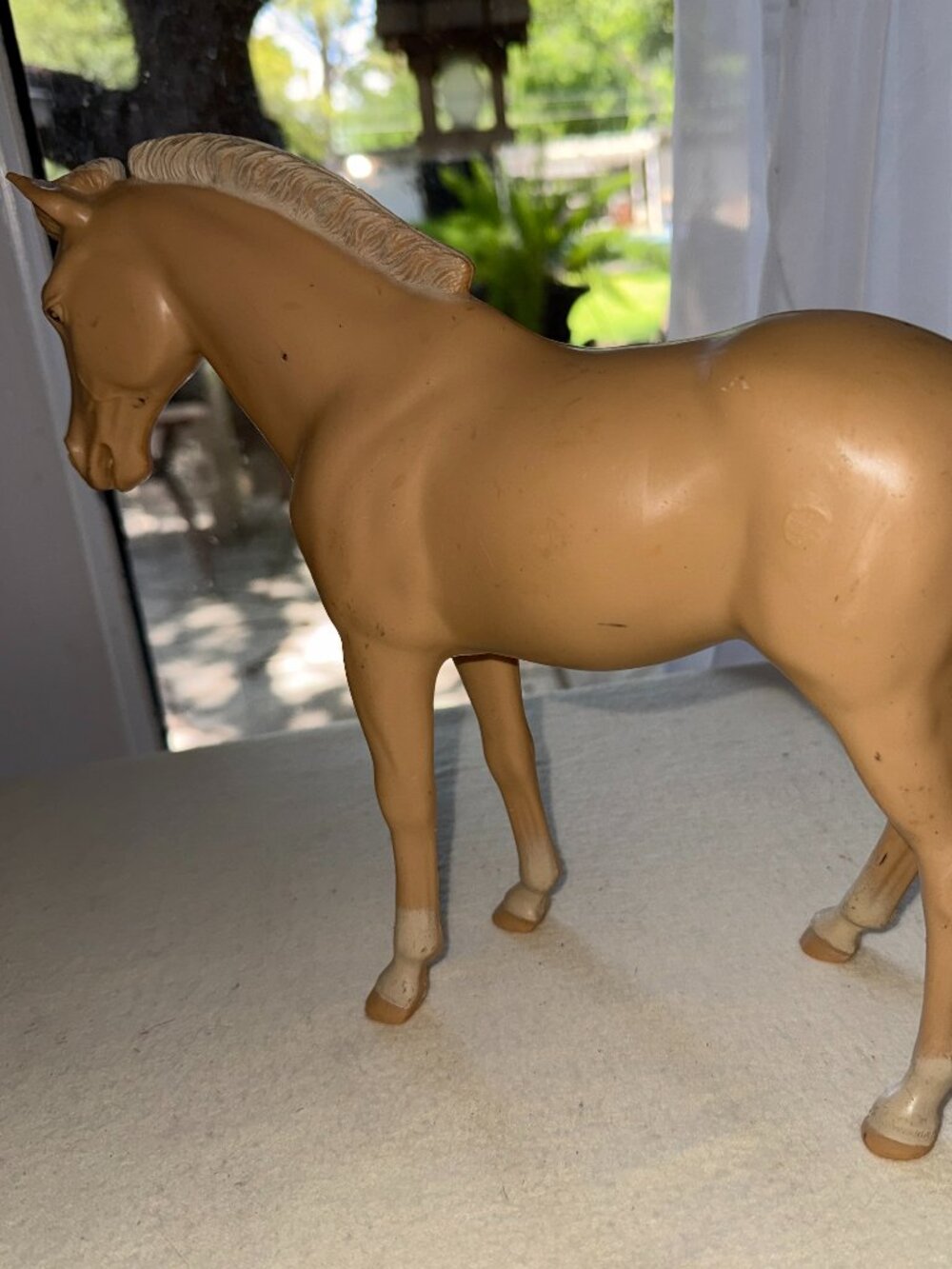 VINTAGE Marx THUNDERBOLT HORSE PALOMINO TAN JOHNNY WEST Action Figure Toy Nice!!